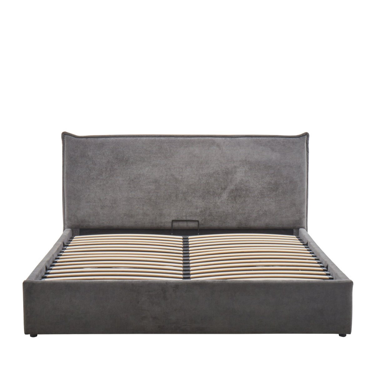 Lit coffre en velours côtelé 160x200cm- CAMA gris, DRAWER