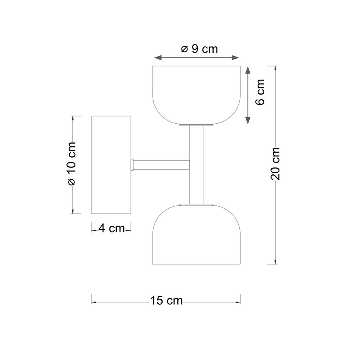 Applique double LED chic - NYSSÉA laiton et blanc, KOSILUM