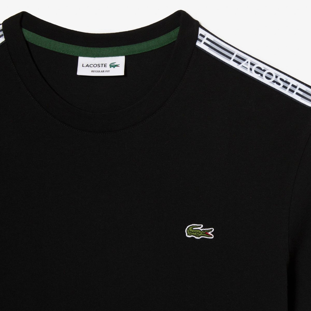 T-shirt regular fit avec bandes siglées contrastées noir-031, LACOSTE
