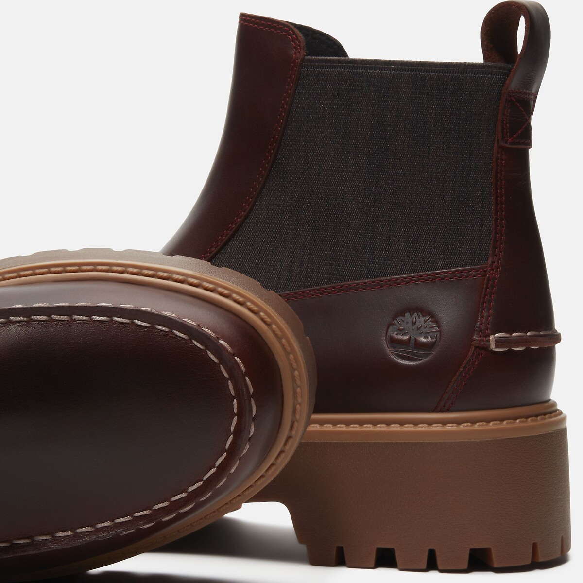 Bottines compensées, en cuir, STONE STREET MID CHELSEA bordeaux, TIMBERLAND