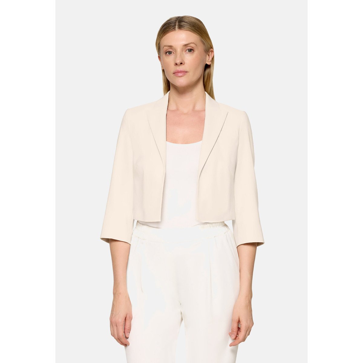 Blazer court à manches 3/4 silky beige, BETTY BARCLAY
