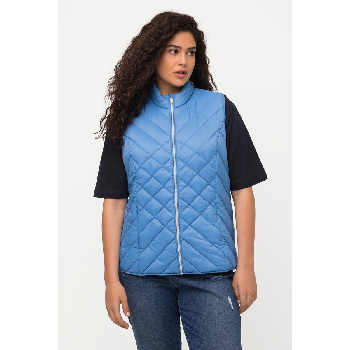 Gilet matelassé HYPRAR avec col montant bleu mat, ULLA POPKEN
