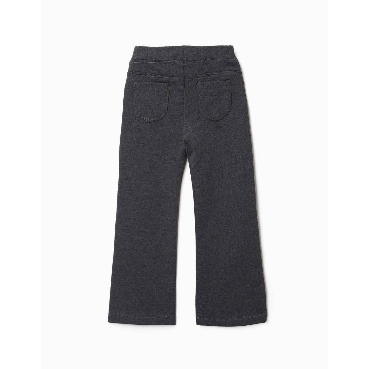 Jegging évasé en coton peigné gris foncé, ZIPPY