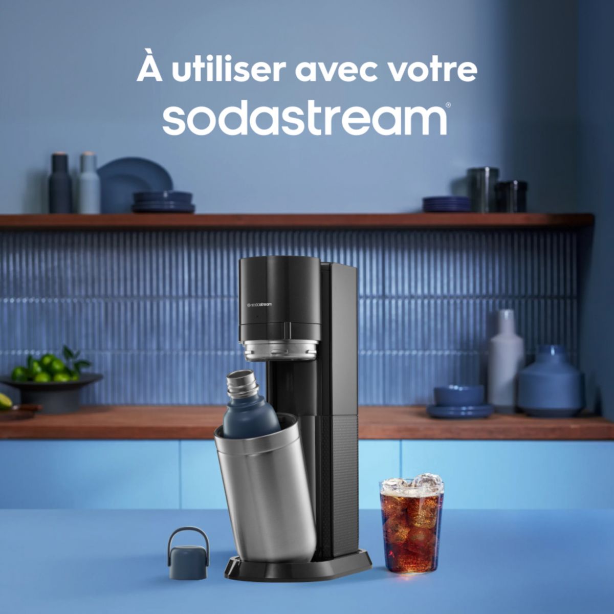 Bouteille isotherme Gourde Fizz & Go Cool bleue couleur unique, SODASTREAM