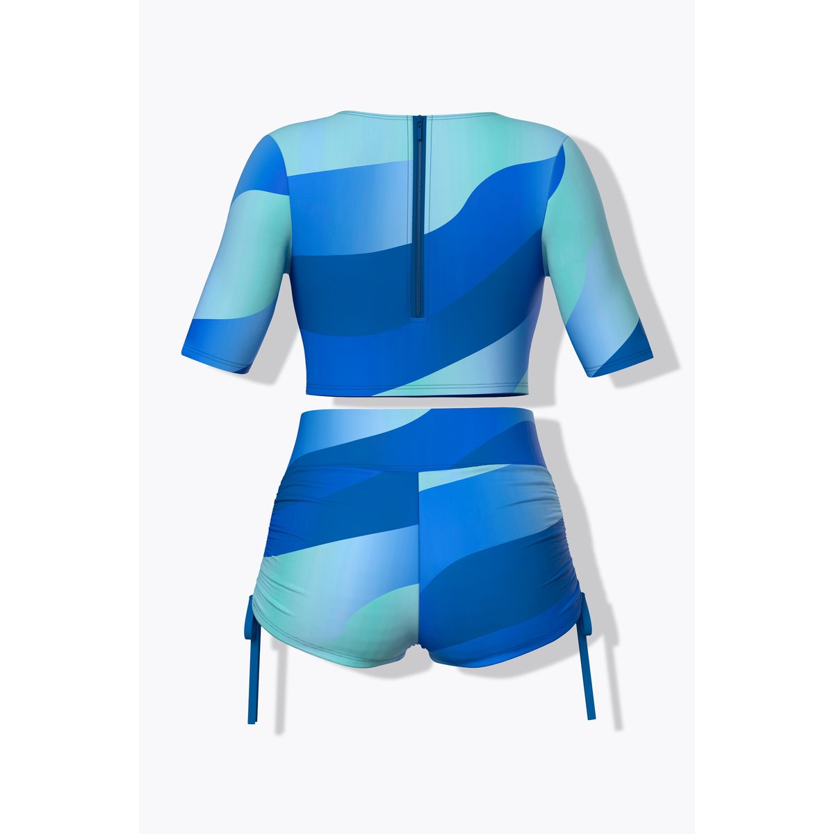 Bikini avec bonnets souples, manches courtes bleu roi, ULLA POPKEN
