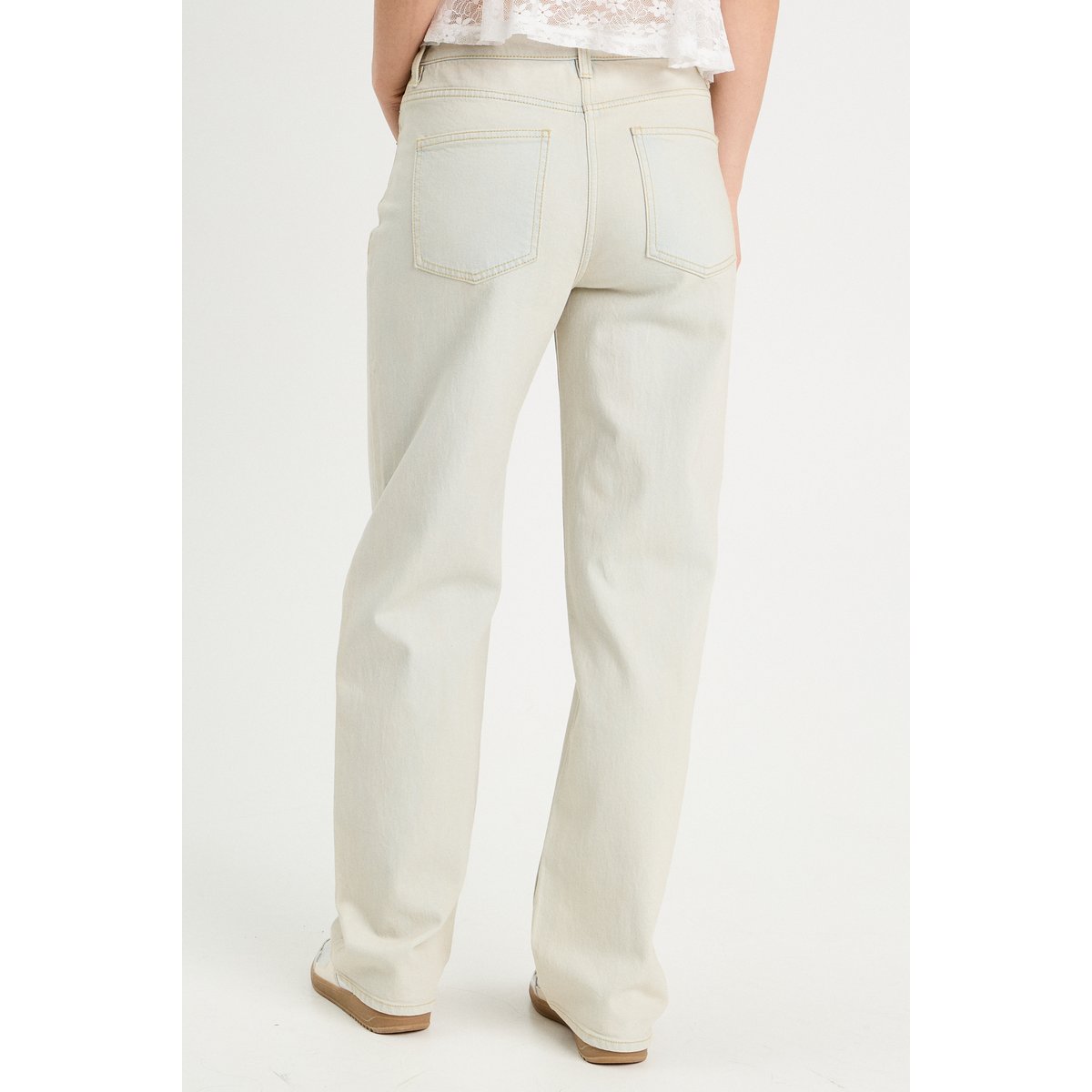 Jeans droit 5 poches denim bleach, CACHE CACHE