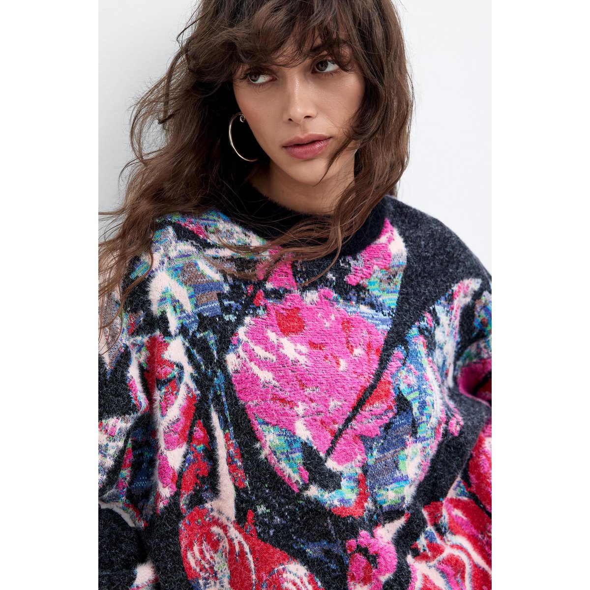 Pull oversize imprimé M. C. Lacroix noir, DESIGUAL