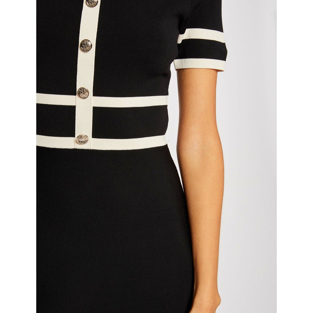 Robe pull droite manches courtes noir, MORGAN