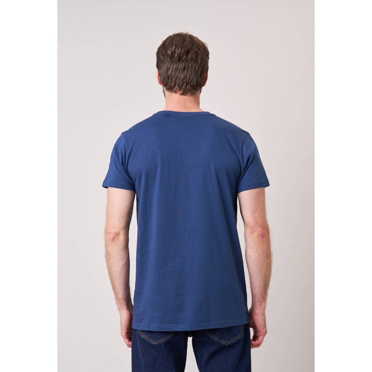 T-shirt confort homme en 100% coton imprimé ourson snowboard SNOWBEAR navy, DEELUXE