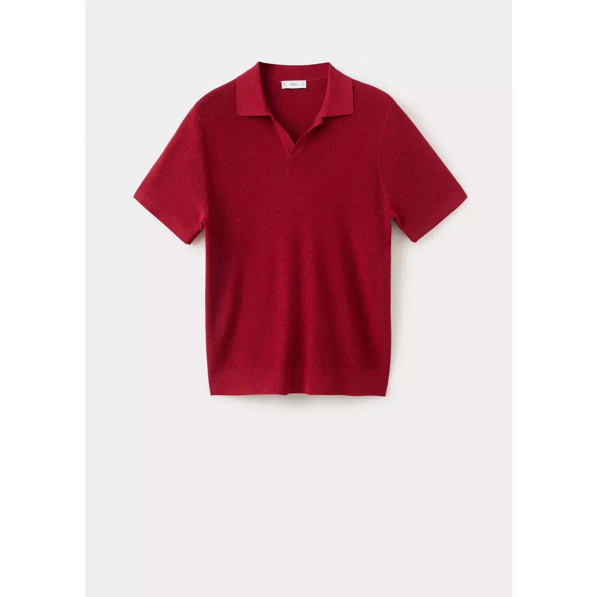Polo maille coton structuré rouge, MANGO MAN