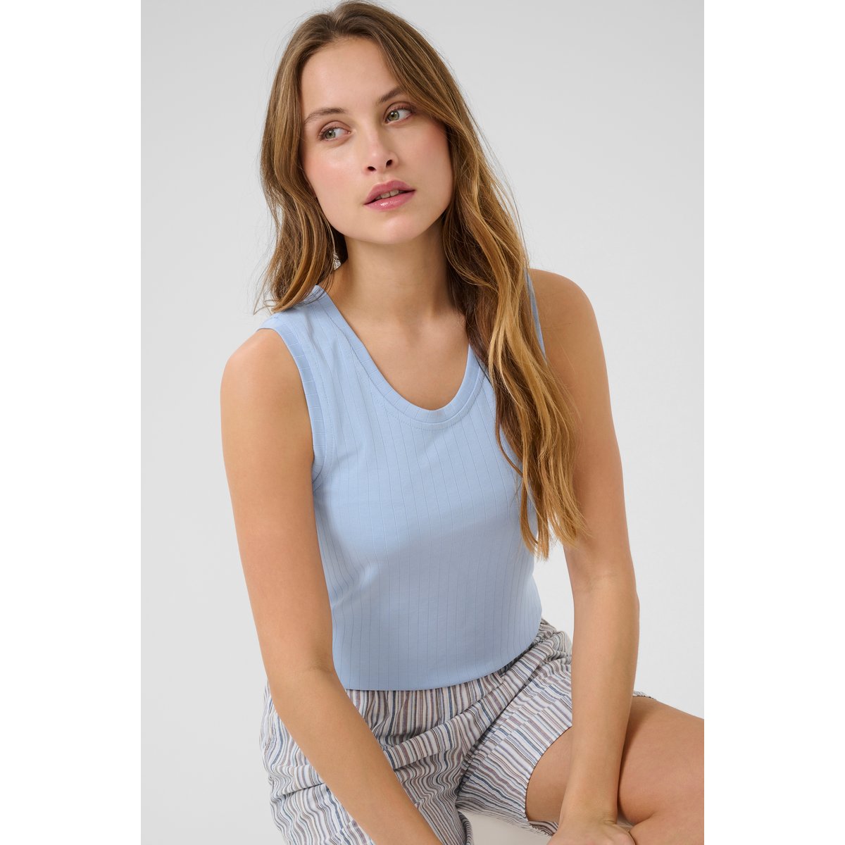 Jersey top bleu blanc rayures, CULTURE