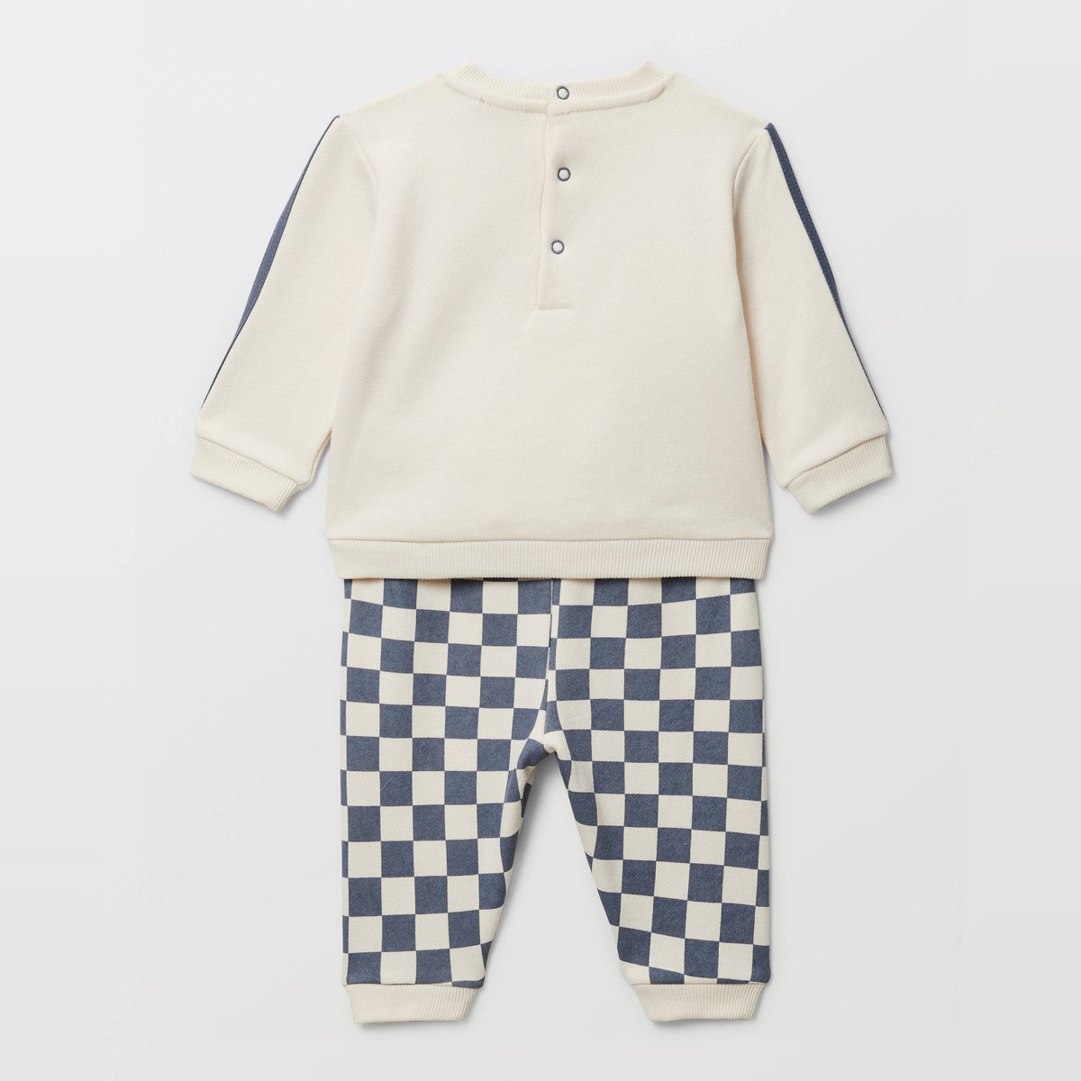 Ensemble en molleton en damier en coton BIO GOTS infini, BOUT'CHOU