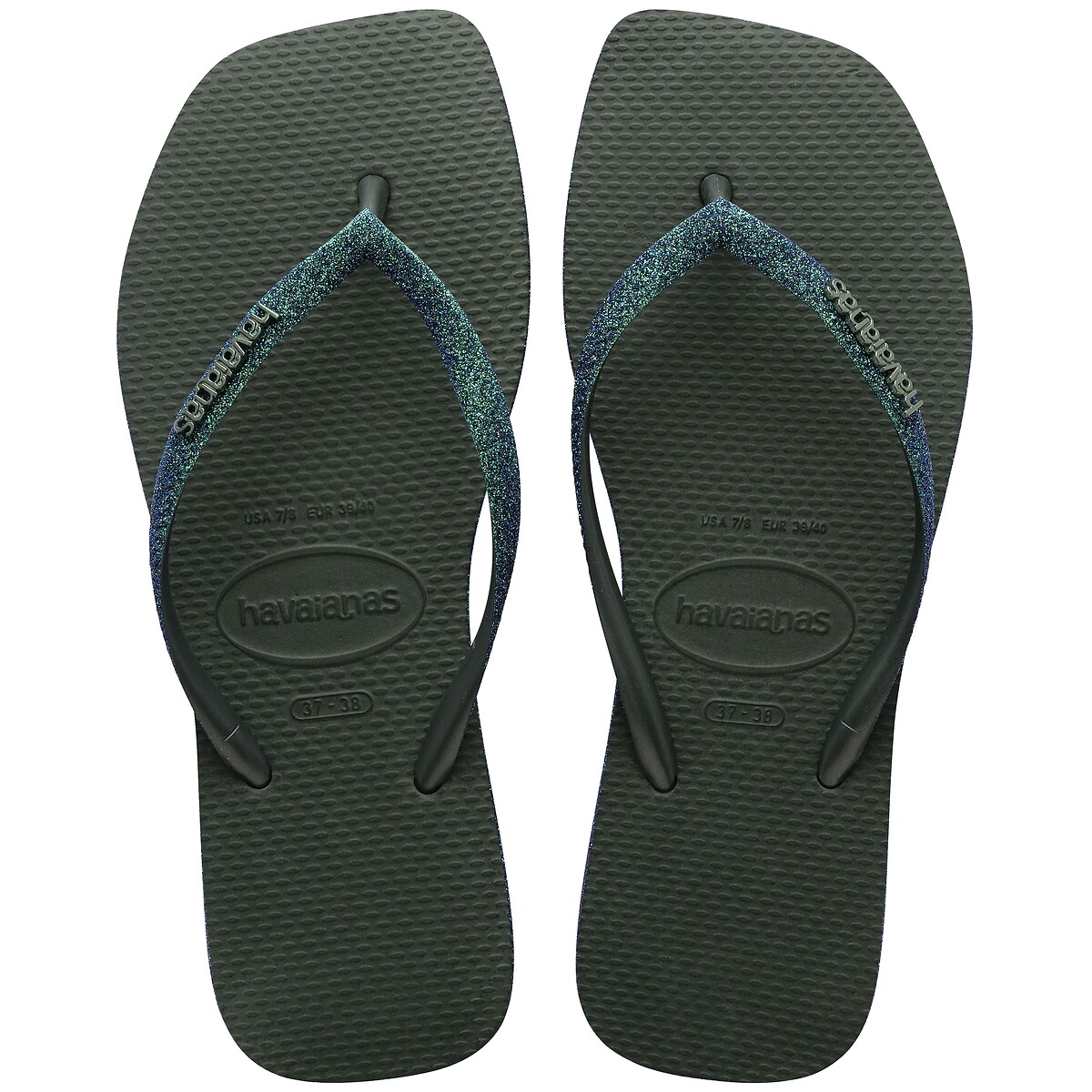 Tongs HAV SQUARE SPARKLE kaki, HAVAIANAS