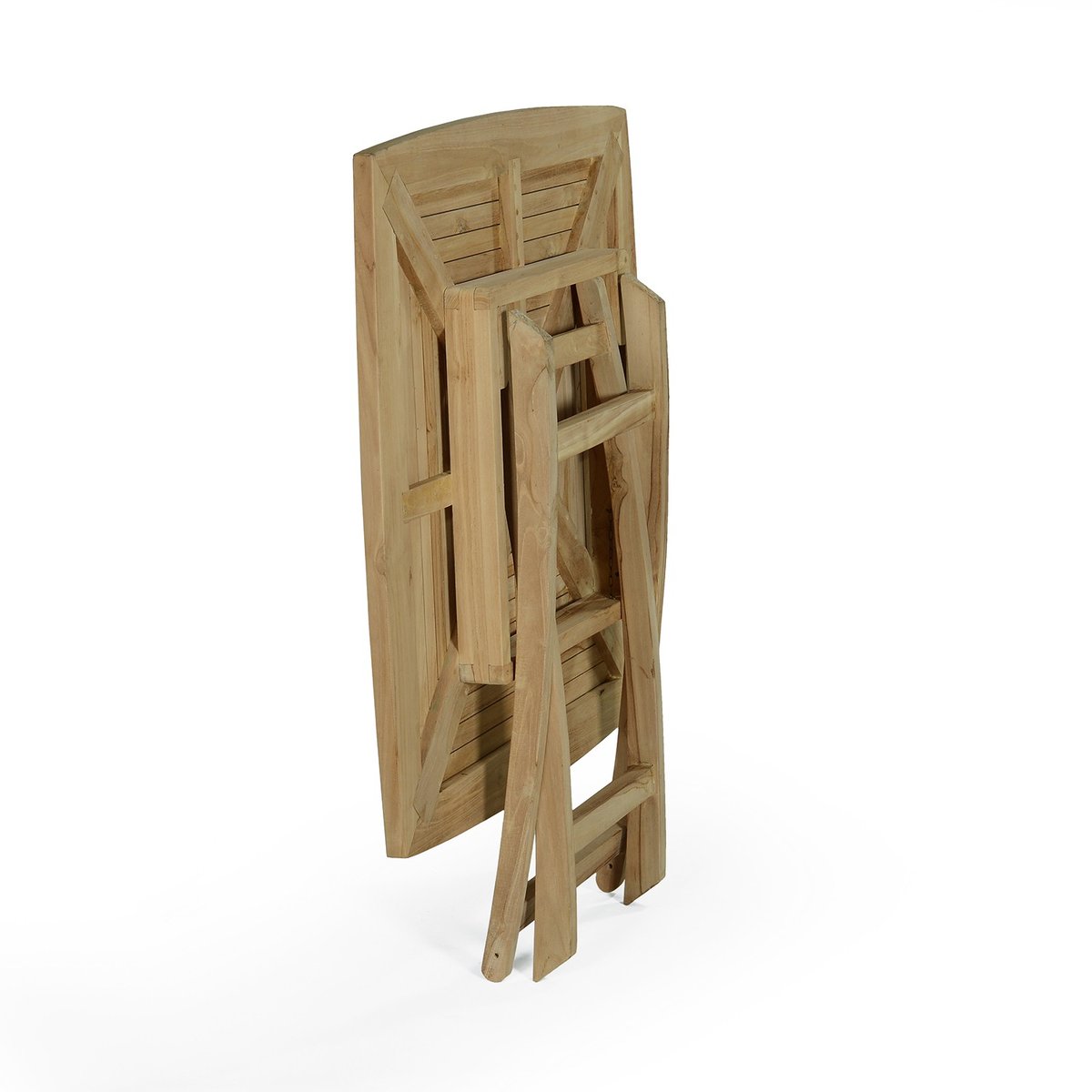 Table pliante carrée en teck massif Cardif 90 x 90 cm naturel, TECK ATTITUDE