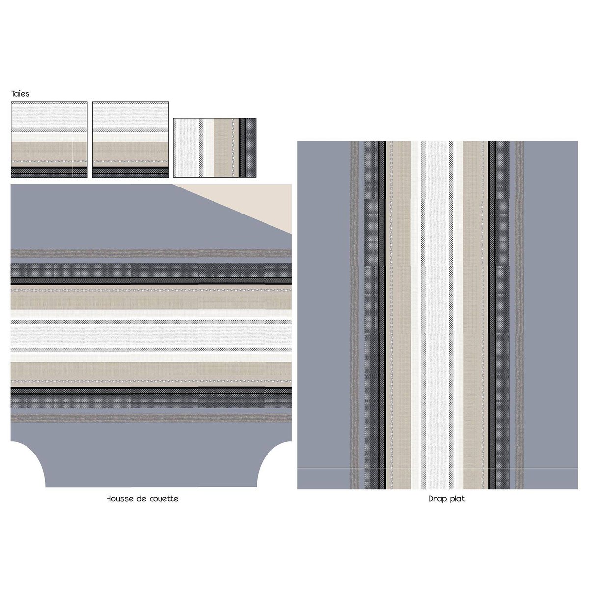 Parure de lit percale - MARLOW ACIER acier, TRADILINGE