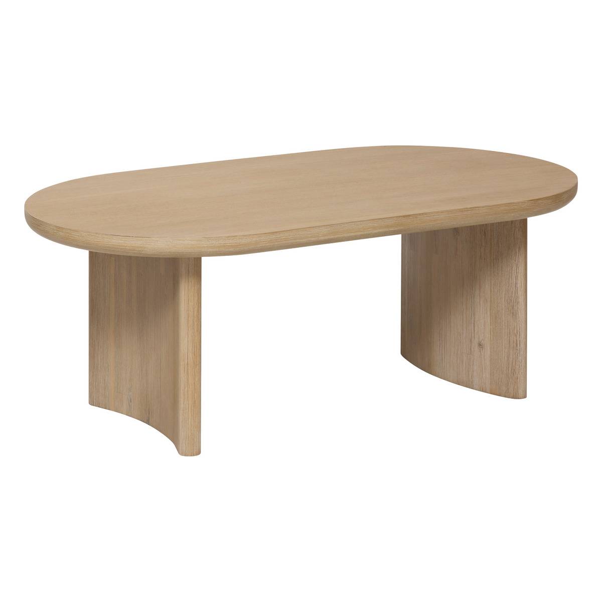 Table basse ovale bois d'acacia LOUSADA beige, ATMOSPHERA
