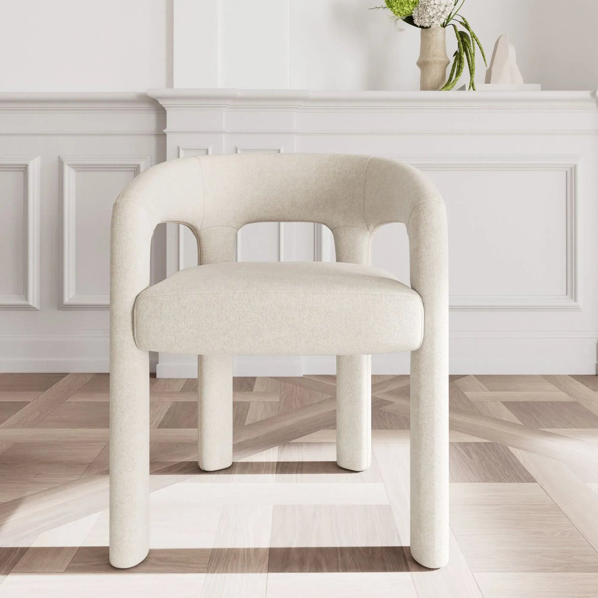 Fauteuil de salle à manger à accoudoirs en tissu - ARTEMIS beige, HELLIN, DEPUIS 1862