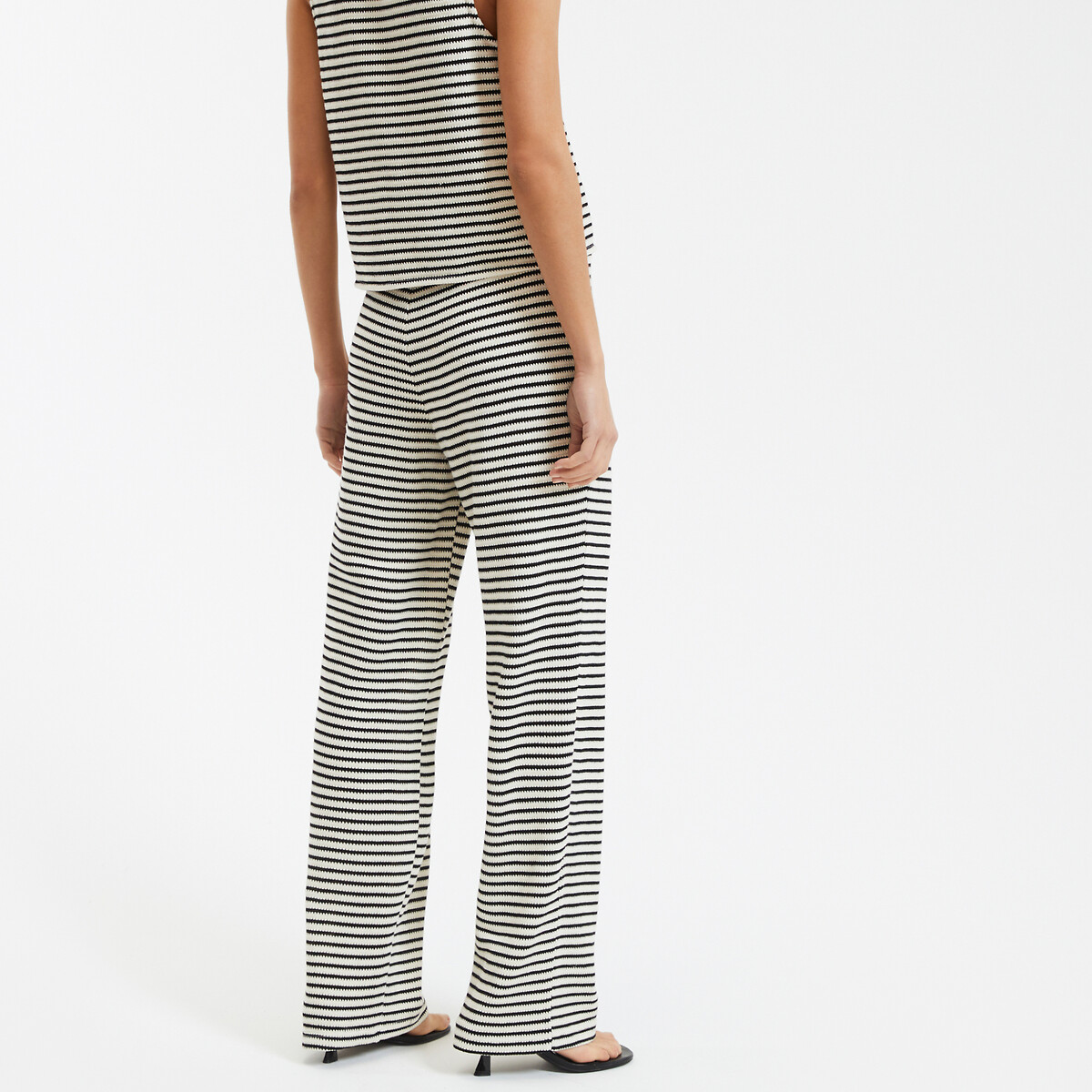 Striped Wide Leg Trousers black/ecru striped, LA REDOUTE COLLECTIONS