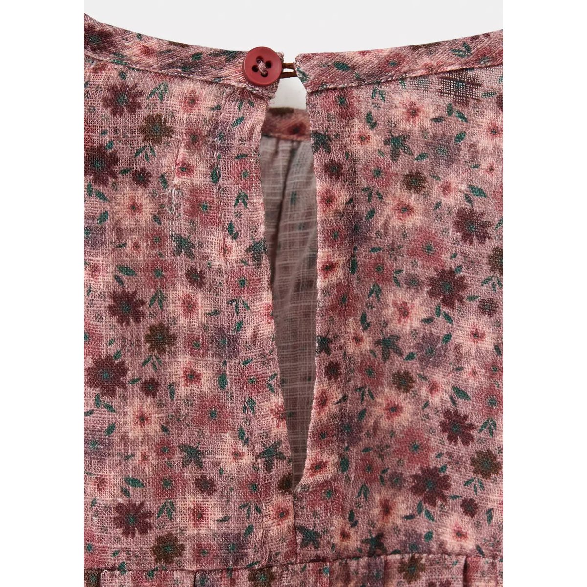 Robe courte imprimé à fleurs texturée violet clair/pastel, MANGO KIDS