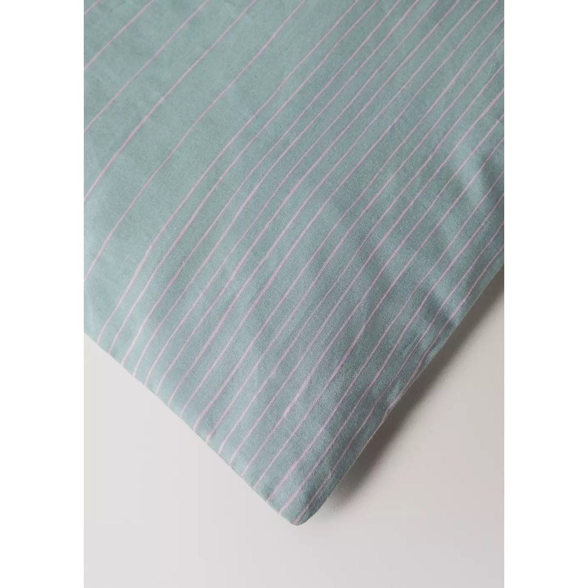 Housse de couette coton percale rayures aquarelle lit 180/200 cm vert d´eau, MANGO HOME