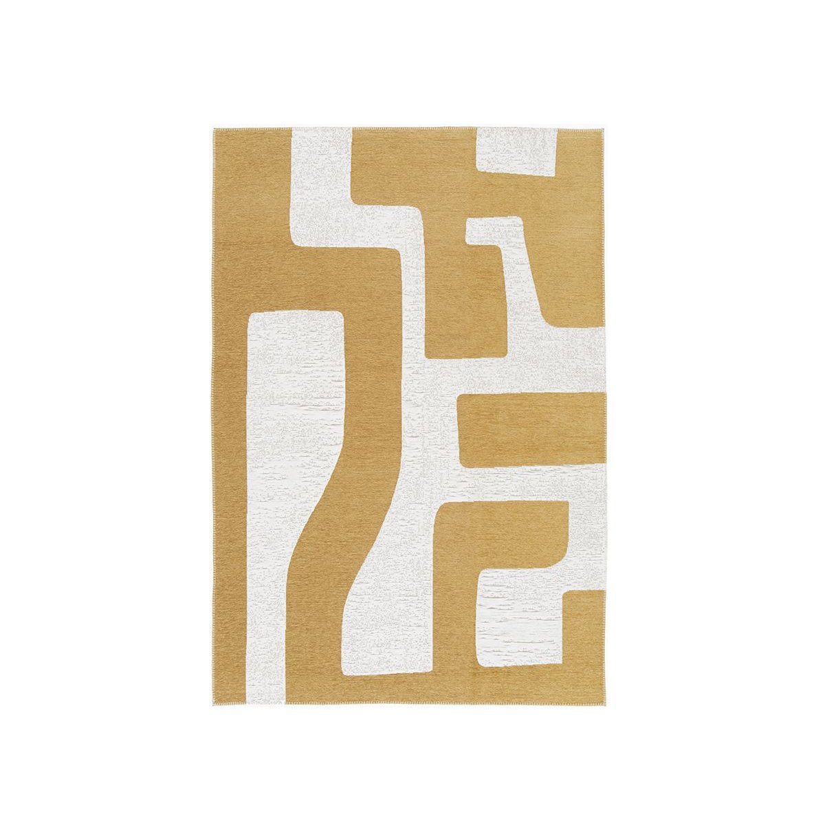 Tapis poils ras style graphique, JASPER jaune, BOBOCHIC