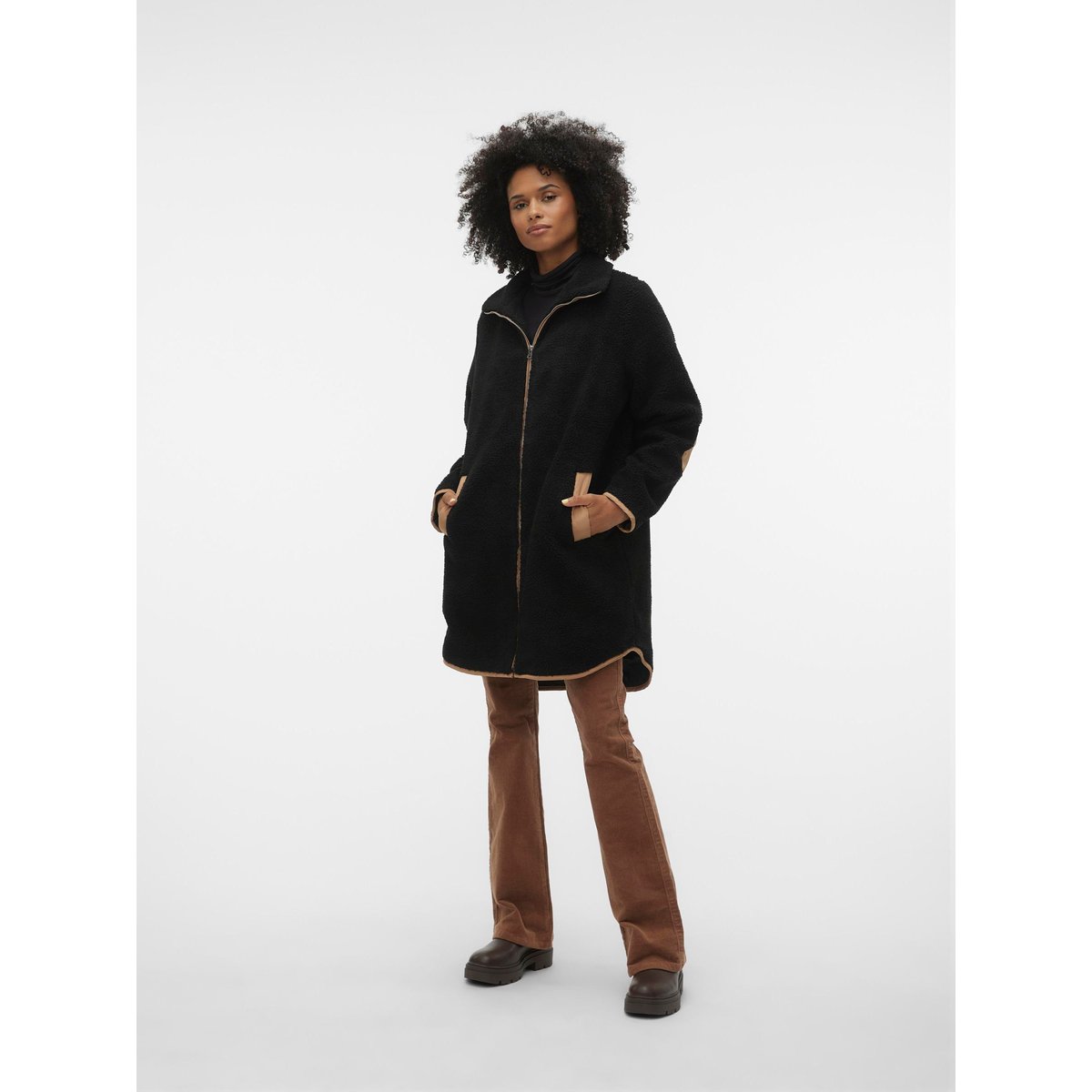 Manteau En Peluche black, VERO MODA