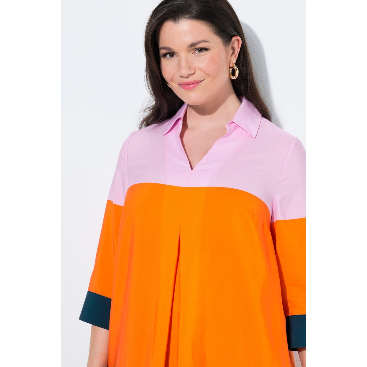 Robe midi en Lyocell vert foncé, ULLA POPKEN