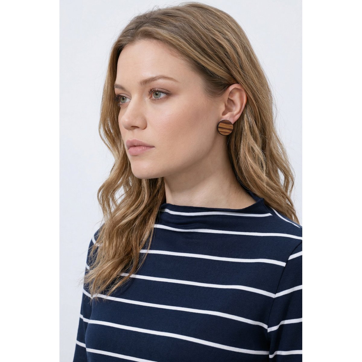 T-shirt en jersey bord-côte, coton bio marine, ULLA POPKEN