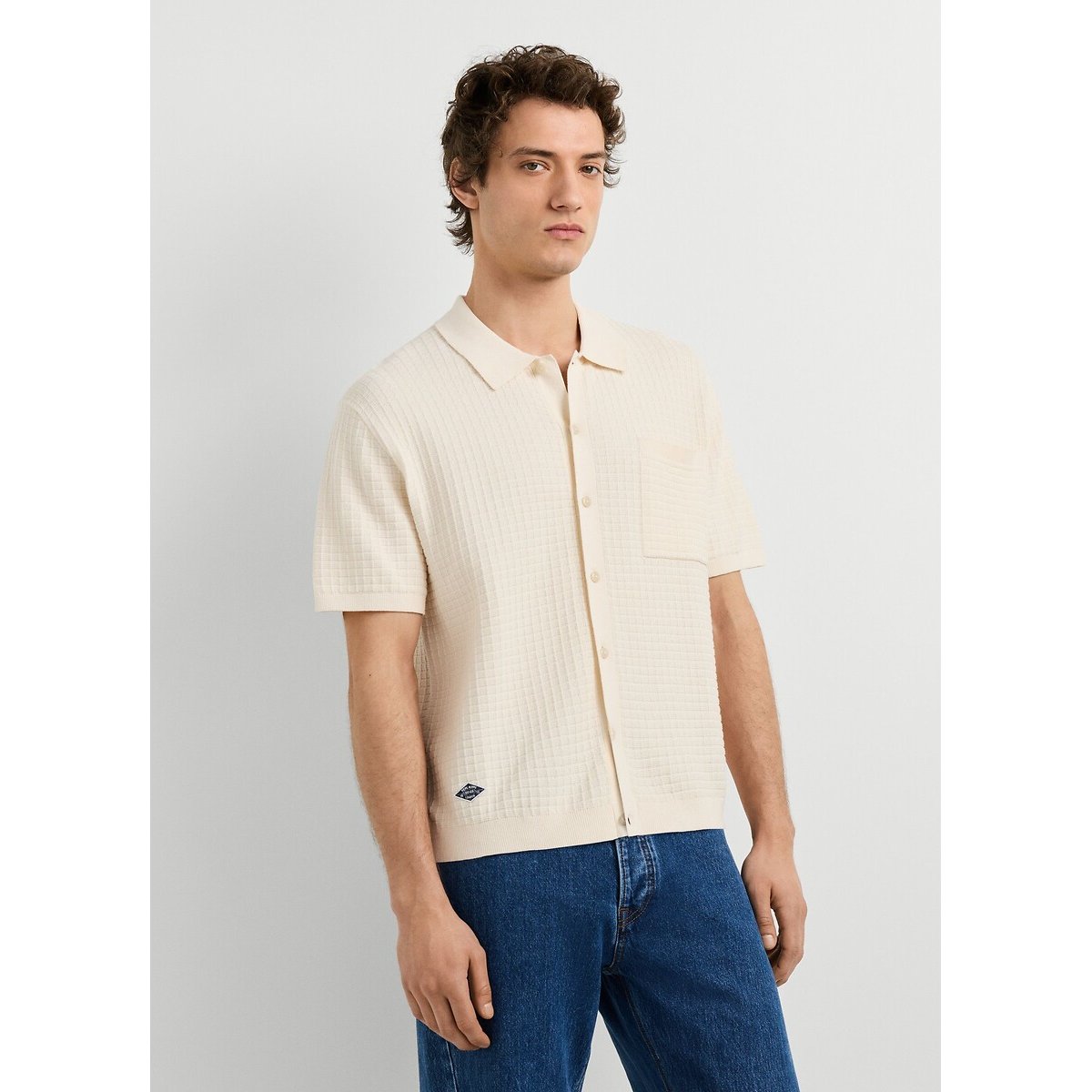 Polo de punto de manga corta, DYLAN marfil, PEPE JEANS