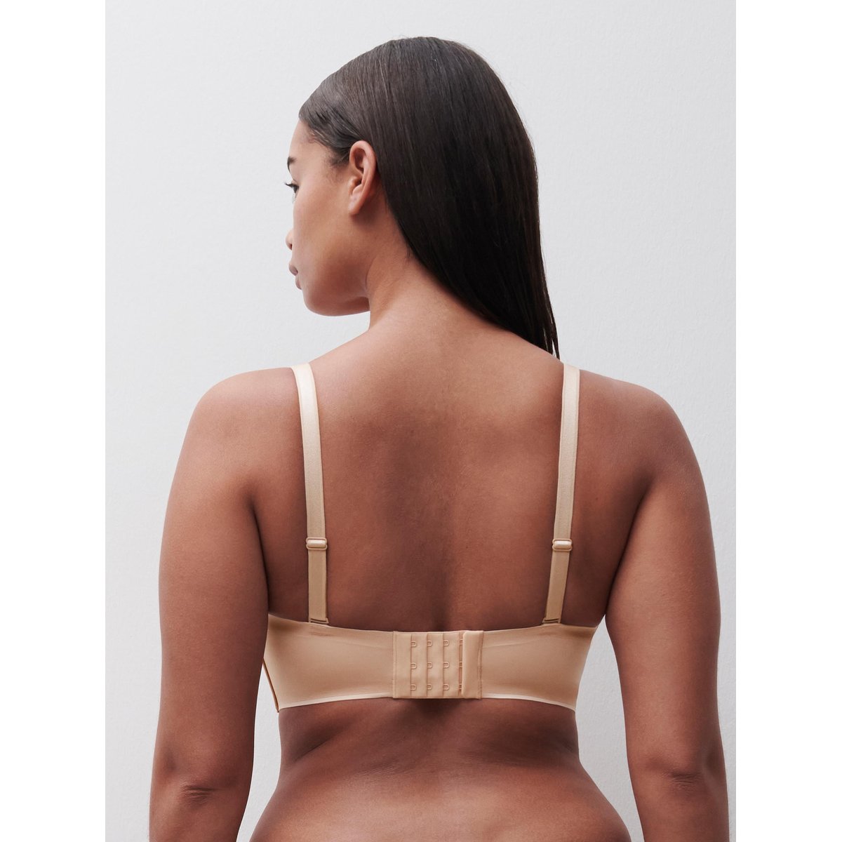 Soutien-gorge bandeau coques bretelles amovibles ESSENTIALL beige doré, CHANTELLE