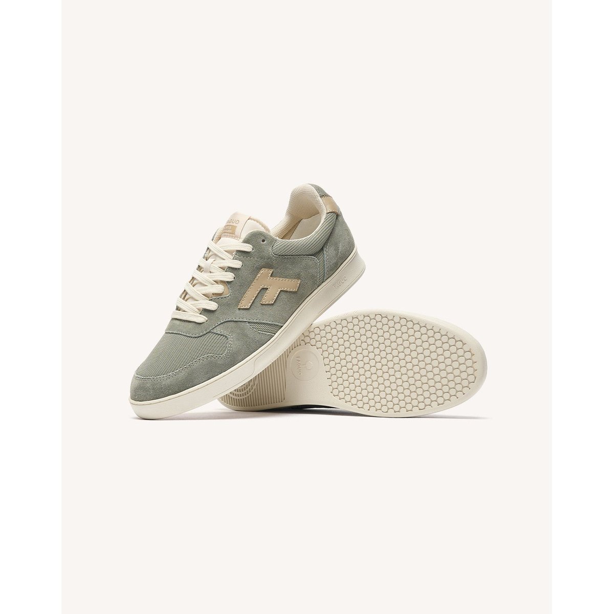 Baskets basses suede tissu PALMER kaki foncé, FAGUO