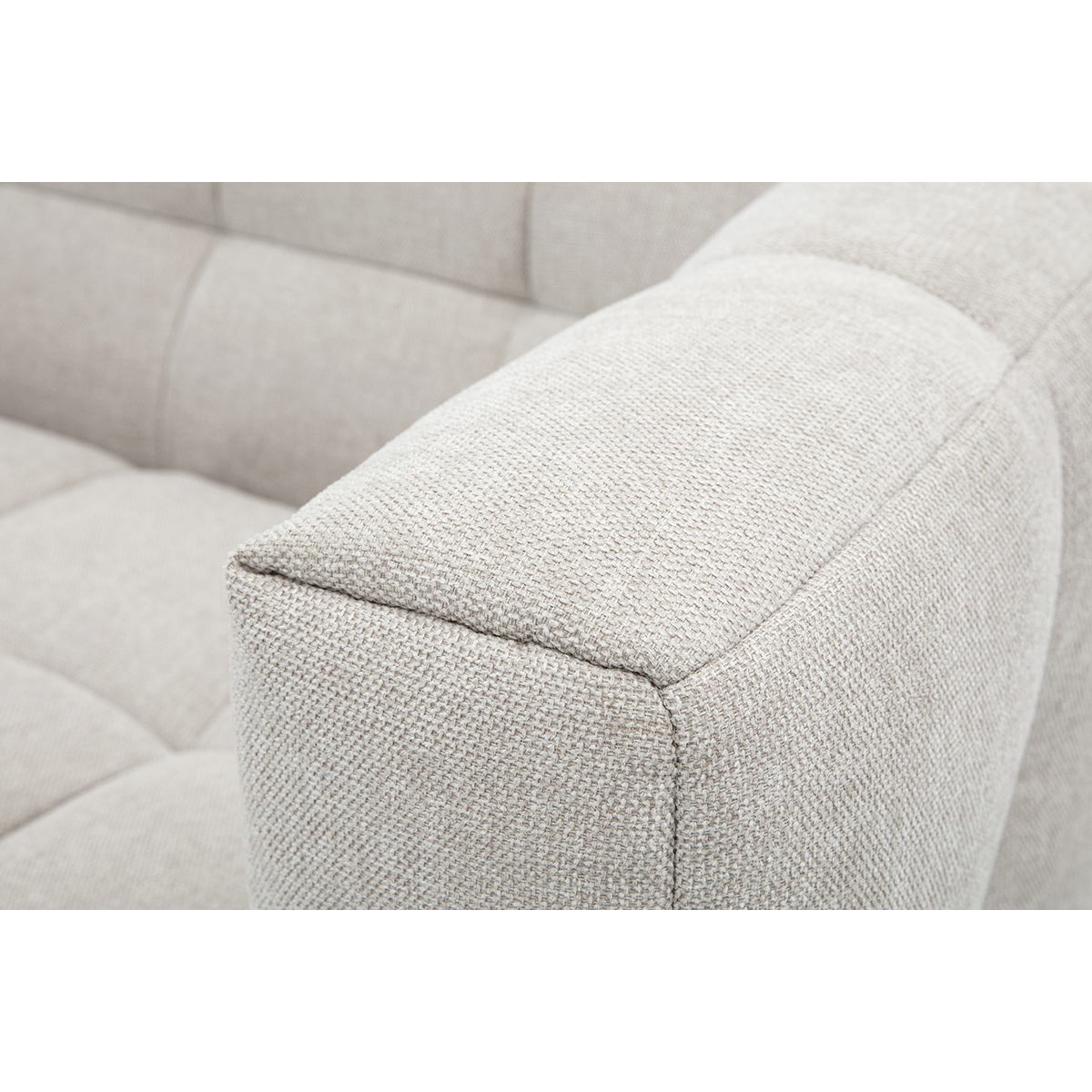 Canapé design 2 places en tissu effet velours texturé beige CORTO beige, MILIBOO