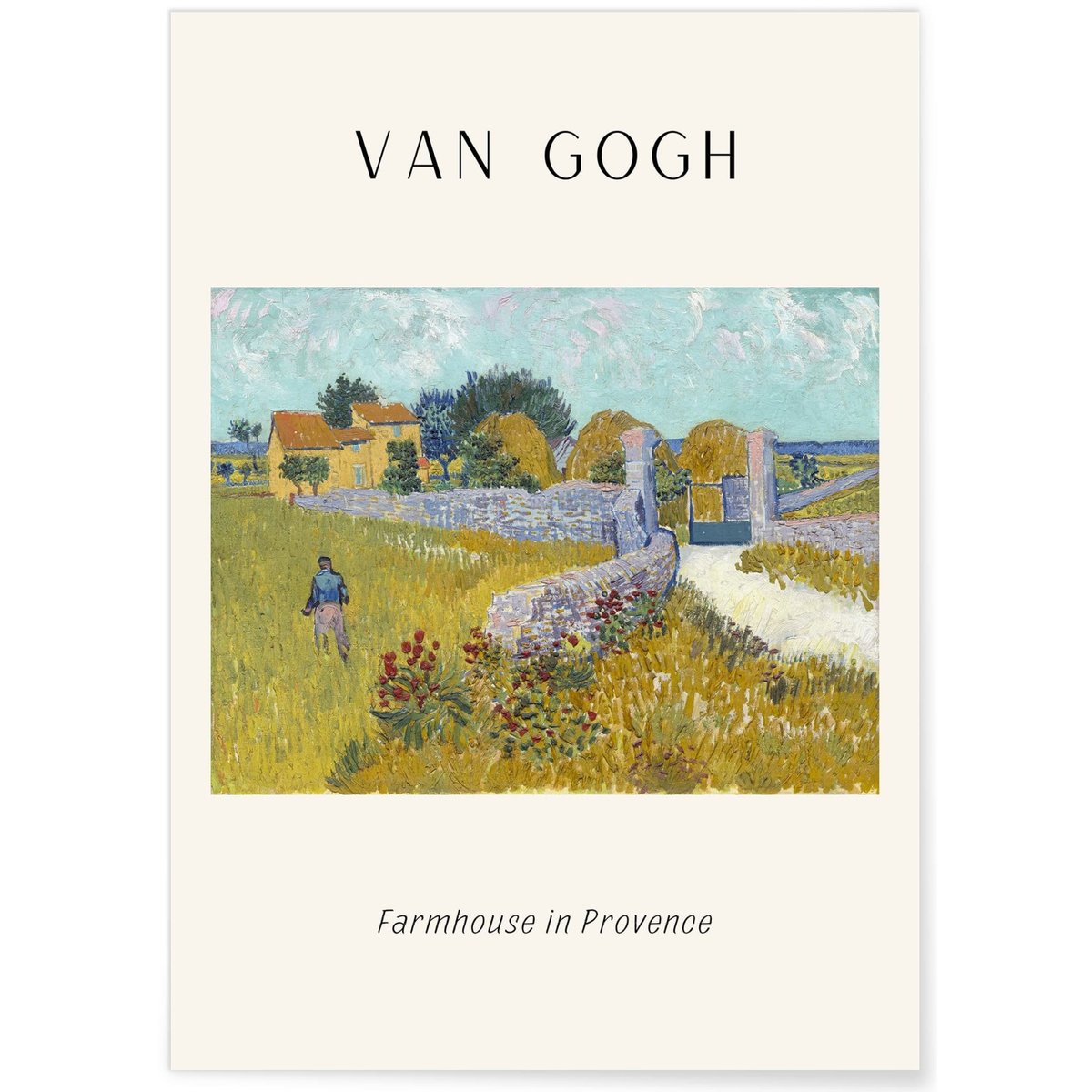 Affiche Van Gogh - Farmhouse in Provence blanc, L'AFFICHERIE