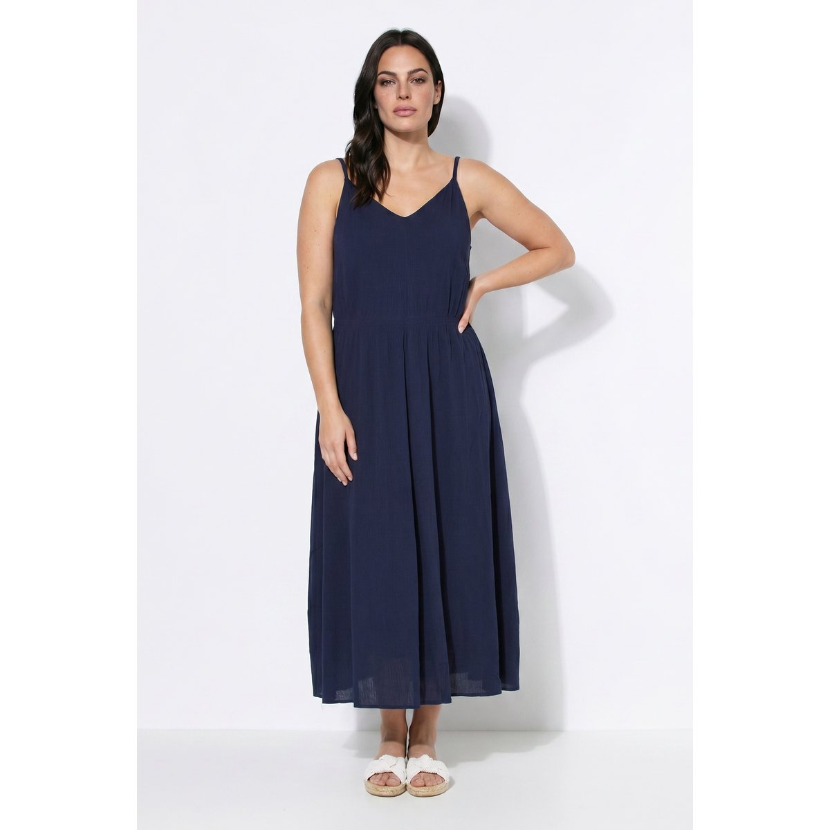 Robe maxi sans manches marine, ULLA POPKEN