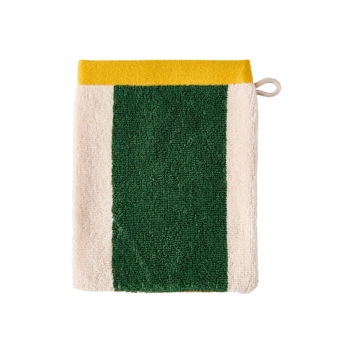 Gant de toilette coton double face Lysiris vert et orange LYSIRIS vert/orange, CARRE BLANC