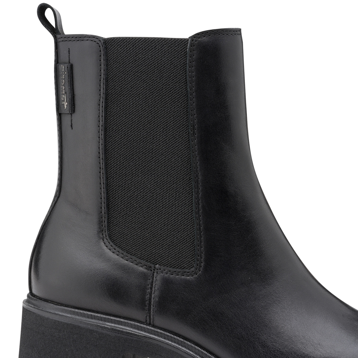 Bottines chelsea en cuir noir, TAMARIS