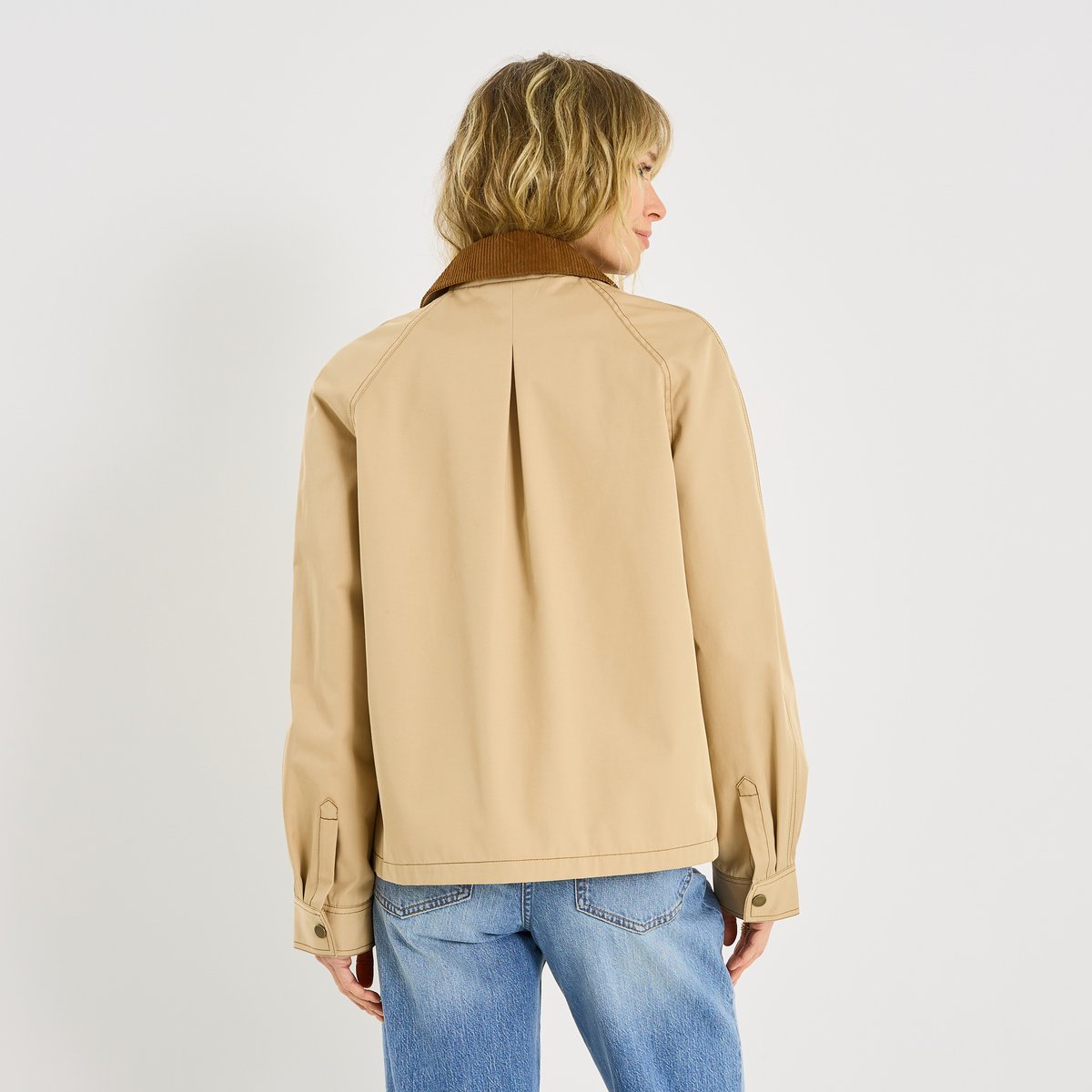 Parka courte zippée beige, GRAIN DE MALICE