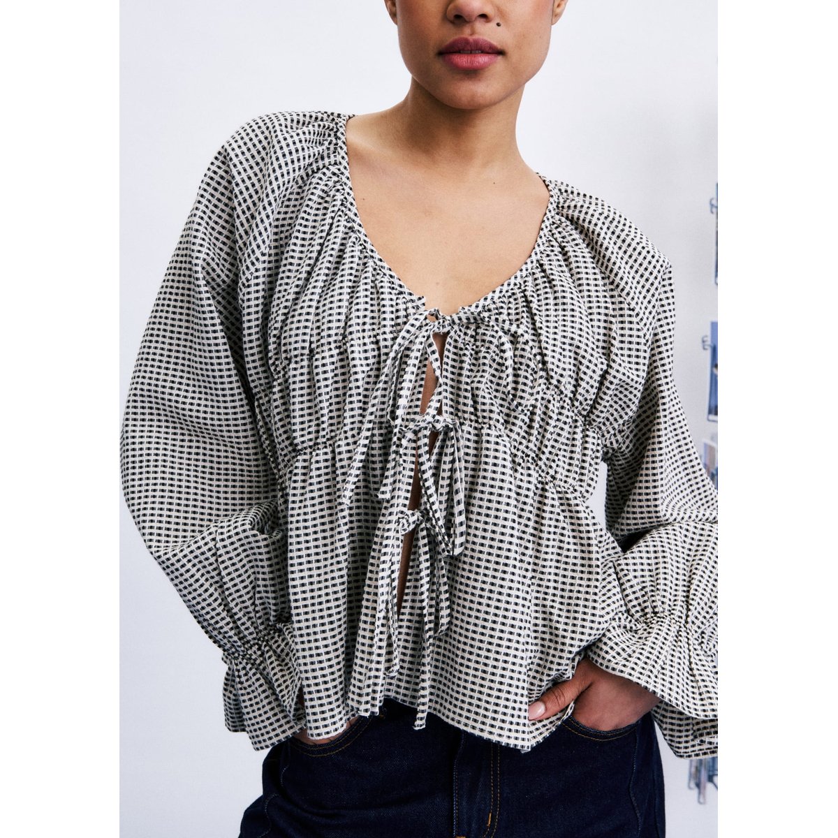 Blouse Harter en coton HARTER beige crème, FRNCH