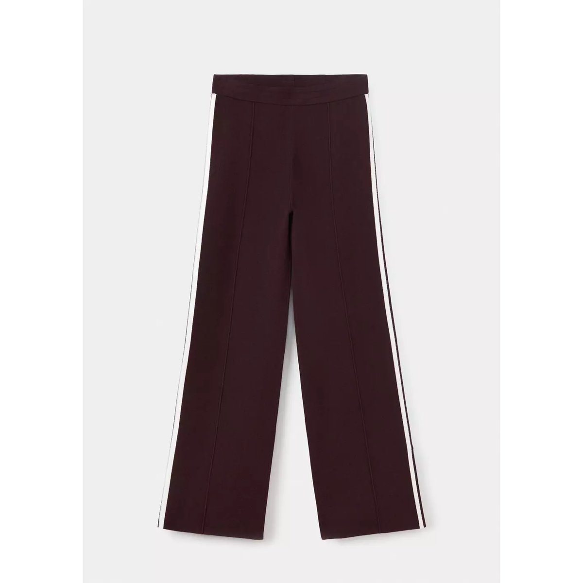 Pantalon maille rayure contrastante chocolat, MANGO