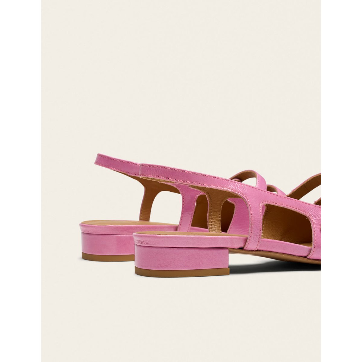 Ballerines SOLI cuir verni plisse rose, ODAJE