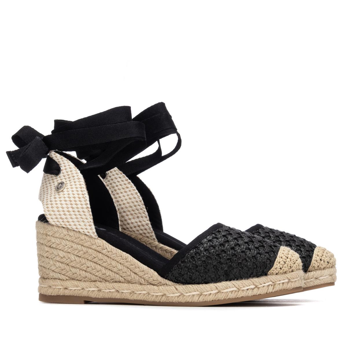 Chaussure Espadrilles Coin Décontractée Rubans noir, XTI