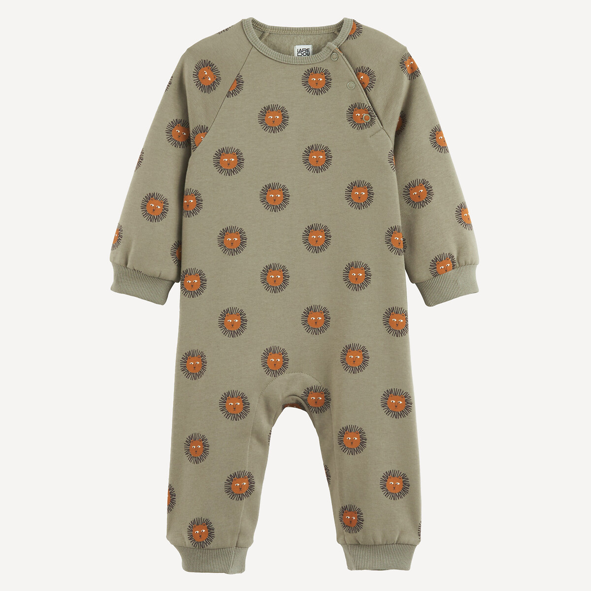 Combinaison longue en molleton, imprimé têtes de lion kaki, LA REDOUTE COLLECTIONS
