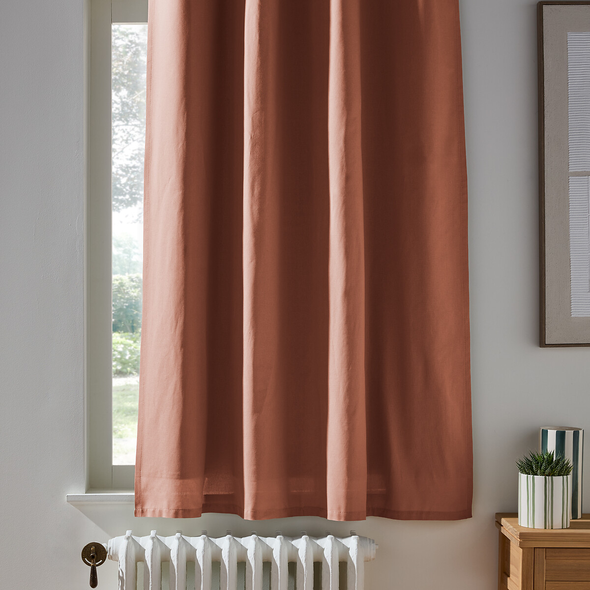 Scenario Blackout Radiator Curtain in Cotton with Eyelets sienna, LA REDOUTE INTERIEURS