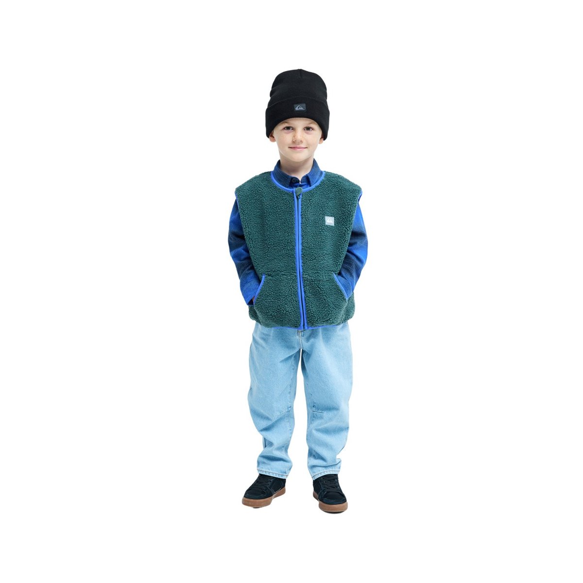Gilet sans manches zippé intégral KICKFLIP SLEEVELESS vert forest, QUIKSILVER