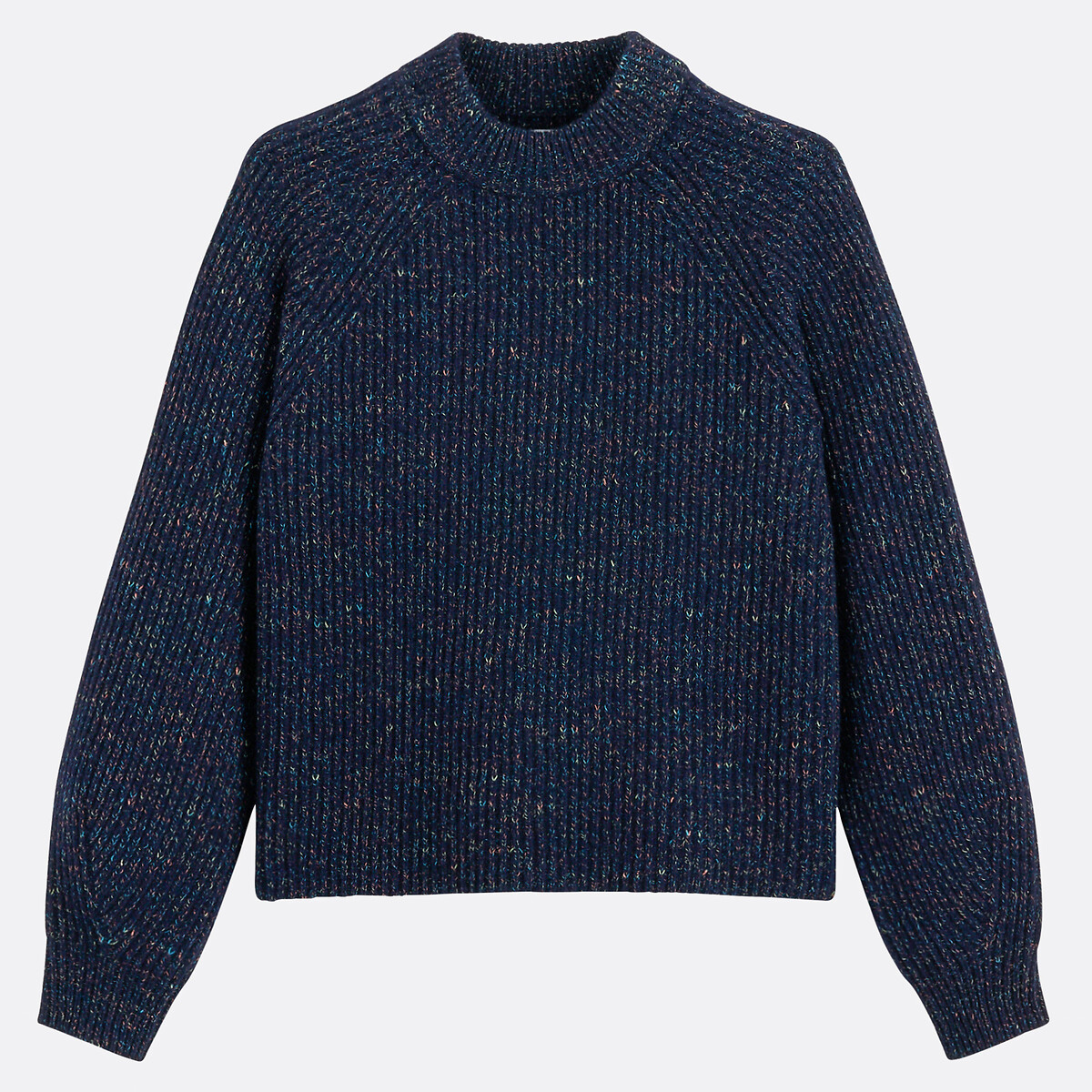 Blended Wool Chunky Knit Crew Neck Jumper navy blue, LA REDOUTE COLLECTIONS