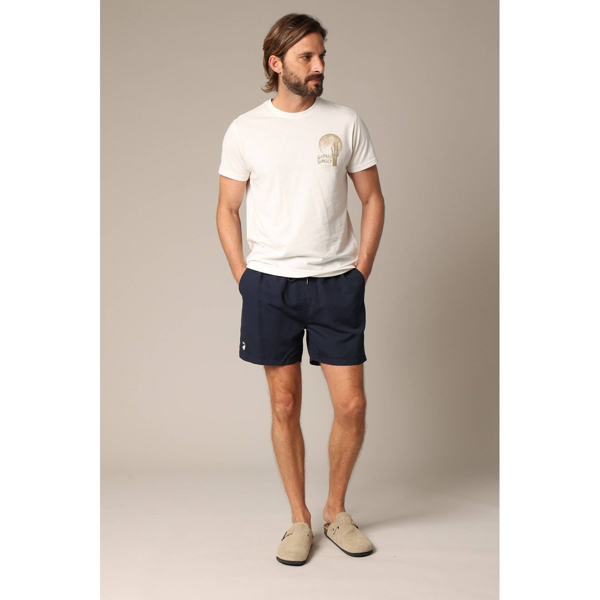 Short de bain homme uni CARL navy, DEELUXE