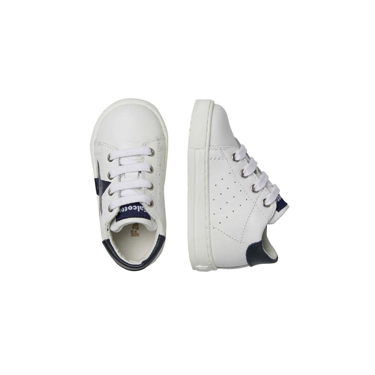 Sneakers en cuir avec étoile SALAZAR 3 blanc-bleu, FALCOTTO