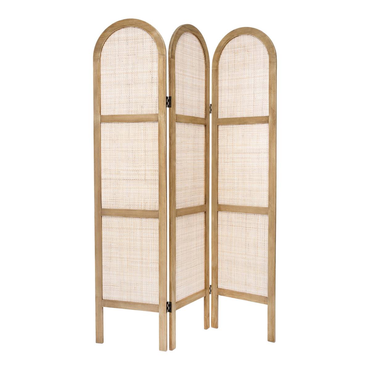 Paravent arrondi cannage en rotin SANA beige moyen, ATMOSPHERA