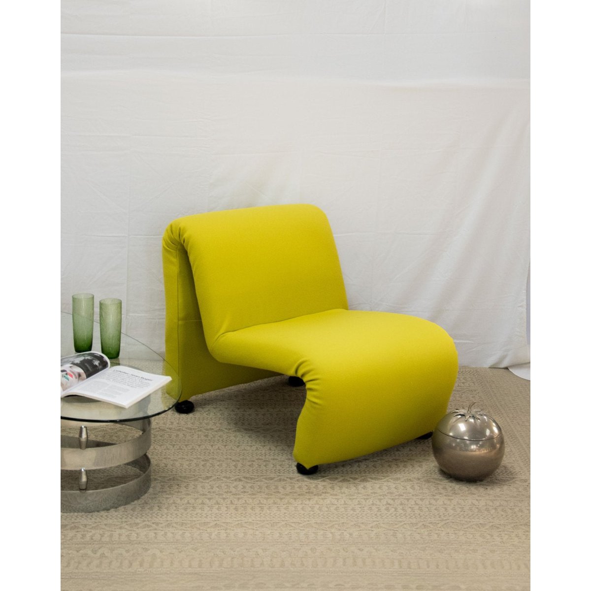 Chauffeuse verte en tissu Olivia N°61 - Bon état vert, DEBONGOUT