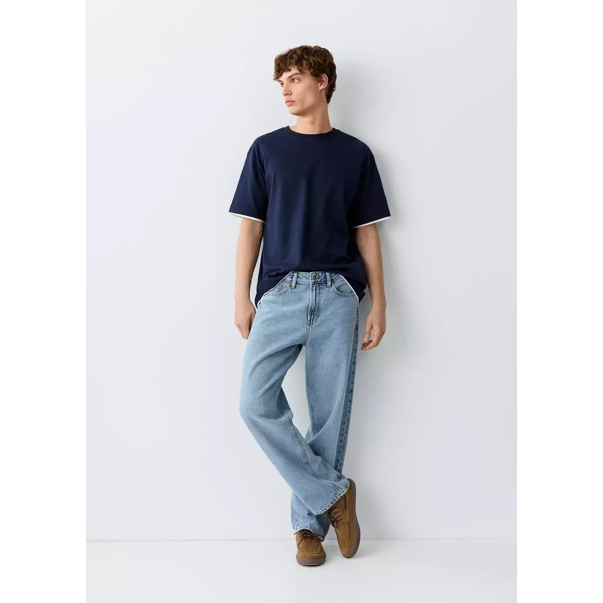 Jean relaxed-fit bleu moyen, MANGO TEEN